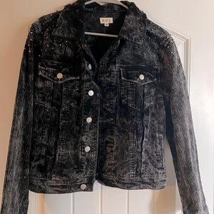 Corduroy black studded jacket
